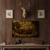 Maxcorners Deer Tag and Drag 3D Wrapped Canvas