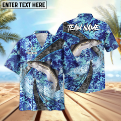 Maxcorners Pollock Fishing Wave Rider Personalized Name, Team Name 3D Hawaiian Shirt