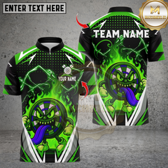 Maxcorners Darts Cartoon Crazy Flame Dartboard Multicolor Customized Name, Team Name 3D Shirts