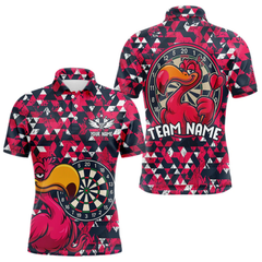Maxcorners Funny Geometric Grunge Flamingo Dart Shirts For Men Custom Darts Jerseys Outfits, Darts Gifts LM0705