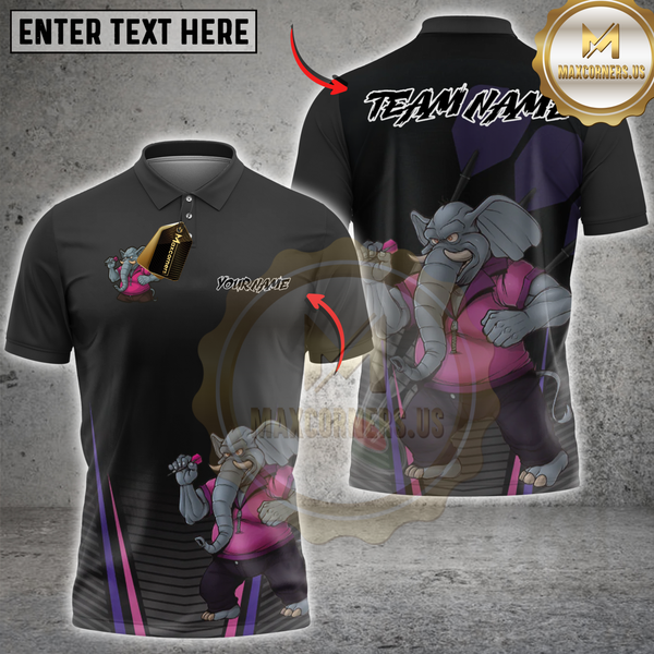 Maxcorners Darts Mighty Elephant Multioptions Personalized Name, Team Name Unisex 3D Shirts