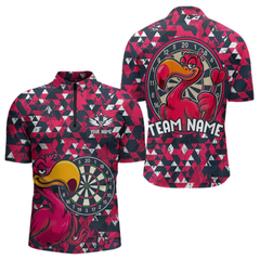 Maxcorners Funny Geometric Grunge Flamingo Dart Shirts For Men Custom Darts Jerseys Outfits, Darts Gifts LM0705