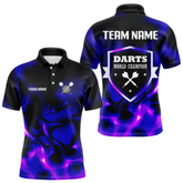 Maxcorners Darts World Champion Custom Blue-Purple Dart Shirt For Men, Dart Team Jerseys LM154