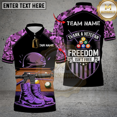 Maxcorners Billiard Thank a Veteran – Freedom Isn’t Free Camo Multicolor Customized Name, Team Name 3D Shirt