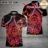 Maxcorners Funny Neon Bowling Design Multicolor Customized Name, Team Name 3D Shirts