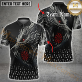Maxcorners Wolf Darts Warrior Multicolor Personalized 3D Shirt, Dark Beast with Target Eye Shirts