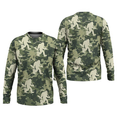 Maxcorners Bigfoot Camo Fishing SPF Shirts, Bassquatch Fishing Shirts, Fishing Shirts For Men, Funny Fisherman Gift