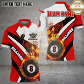 Maxcorners Billiards Fire 8 Ball Multicolor Customized Name, Team Name 3D Shirt