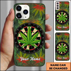 Maxcorners Darts Leaf Dartboard Weed Style Personalized Name 3D Phone Case