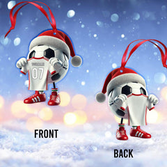 Maxcorners Custom Name Soccer Ornament, Christmas Soccer Gift 2D Flat LM2211