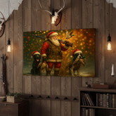 Maxcorners Santa Hunting Scene 3D Wrapped Canvas
