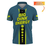 Maxcorners Big Dink Energy Pickleball Shirt, Funny Pickleball Polos, Custom Name Pickleball Shirt LM0509
