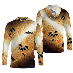 Maxcorners Yellow Fish Scale Fishing UPF Shirts, Custom Fishing Shirt, Gift For Fisherman, Mens Casual Shirts