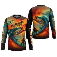 Maxcorners Bass Masters Elite Fishing UPF Shirts, Long Sleeve Fishing Shirts, Fishing Shirts For Men