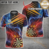 Maxcorners Thunder Lightning Darts Jersey Multicolor Option Personalized Name, Team Name 3D Polo Shirt
