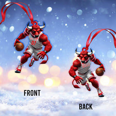 Maxcorners Custom Name Basketball Bulls Team Ornament, Basketball Team Christmas Gift 2D Flat LM2211