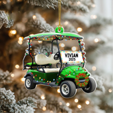 Maxcorners Golf Cart Custom Acrylic Ornament, Golf Cart Ornament, Christmas Golf Gift, Gift For Golf Lover LM1611