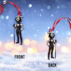 Maxcorners Custom Name Billiard Ornament, Billiard Lover Christmas Gift6 2D Flat LM2111