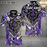 Maxcorners Darts Shirt Abstract Red Flames with Geometric Dartboard Pattern Multioptions Personalized Name, Team Name Unisex 3D Shirt (4 Colors)