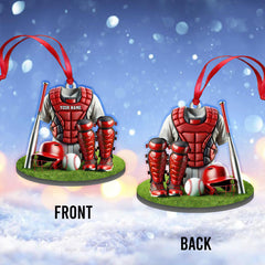 Maxcorners Custom Name Baseball Ornament, Baseball Lover Christmas Gift 2D Flat LM2111