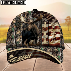 Maxcorners Moose Hunting Mutilcolor Personalized Name 3D Cap