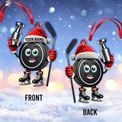 Maxcorners Custom Name Hockey Ornament, Hockey Lover Christmas Gift 2D Flat LM2111