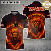 Maxcorners Darts Fire Lion Multicolor Customized Name, Team Name 3D Shirts