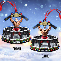 Maxcorners Custom Name MMA Boxing Ornament, Boxing Lover Christmas Gift 2D Flat LM2111