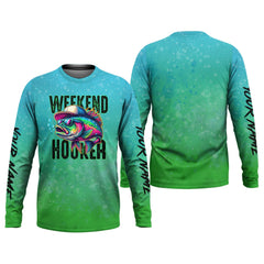 Maxcorners Weekend Hooker Green Fishing Shirt, SPF Shirt For Men, Long Sleeve Sun Shirt, Gift For Fisherman