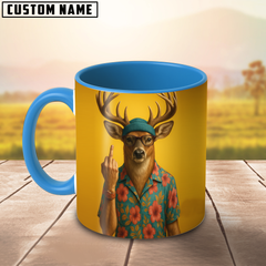 Maxcorners Deer Fukin' Finger Personalized 3D Ceramic Mug Printed