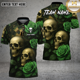 Maxcorners Skull Rose Shirt Red Rose Gothic Skull Multioptions Personalized Name, Team Name Unisex 3D Shirt (4 Colors)
