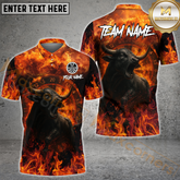 Maxcorners Darts Firestorm Bullseye Personalized Name, Team Name Shirt