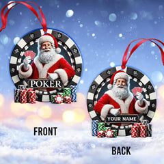 Maxcorners Custom Name Poker Ornament, Poker Christmas Gift 2D Flat LM2111