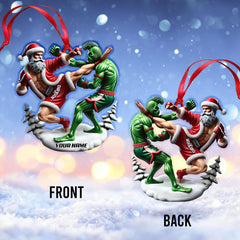 Maxcorners Custom Name Muay Thai Santa Ornament, Christmas Gift for Muay Thai Lover 2D Flat LM2211