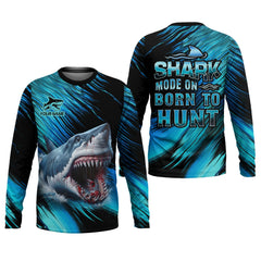 Maxcorners Shark Fishing UPF Shirts, Shark Mode On Born To Hunt, Funny Fishing Shirt, Gift For Fisherman