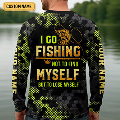 Maxcorners I Go Fishing Not To Find Myself But To Lose Myself Funny Fishing Shirt, SPF Shirt For Men, Gift For Fisherman
