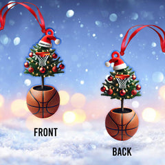 Maxcorners Custom Name Basketball Tree Ornament, Basketball Lover Christmas Gift 2D Flat LM2111