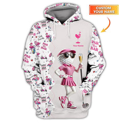 Maxcorners Par Then Bar Flamingo Golf Polo Shirt – Custom Women's Golf Top – Funny Ladies Golf Apparel