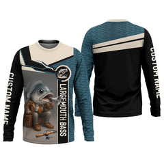 Maxcorners Fish Scale Pattern Largemouth Bass Fishing SPF Shirt, Men Button Down Shirt, Presents For Fishermen