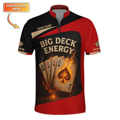 Maxcorners Big Deck Energy Poker Shirt, Funny Custom Polos For Poker Players, Gift For Pokers LoverLM1009