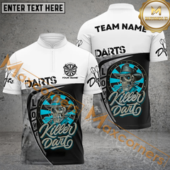 Maxcorners Skull Darts Jersey Multicolor Options Personalized Name, Team Name 3D Polo Shirt