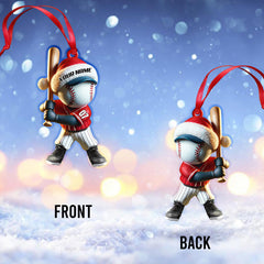 Maxcorners Custom Name Baseball Ornament, Baseball Lover Christmas Gift 2D Flat LM2211