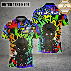 Maxcorners Bowling Shirts Bowling Ball Cartoon Character Bowling Theme Multi Options Personalized Name, Team Name 3D Shirt