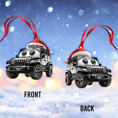 Maxcorners Custom Name Jeep Ornament, Jeep Lover Christmas Gift 2D Flat LM2111
