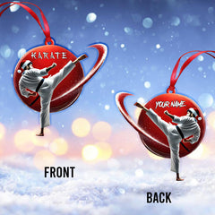 Maxcorners Custom Name Karate Ornament, Christmas Gift for Karate Lover 2D Flat LM2111