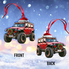 Maxcorners Custom Name Jeep Ornament, Christmas Gift for Jeep Lover 2D Flat LM2211