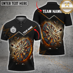Maxcorners Darts Target Triumph Multicolor Option Customized Name, Team Name 3D Polo Shirt