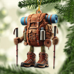 Maxcorners Custom Name Hiking Ornament, Hiking Lover Christmas Decoration 2D Flat LM2111