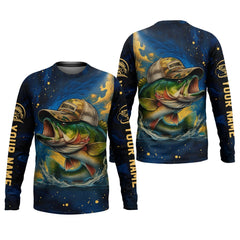 Maxcorners Bass Fishing Shirt, Camo Long Sleeve Shirt, SPF Shirt For Men, Gift For Fisherman