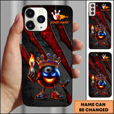 Maxcorners Bowling Fire King Crown Character Personalized Name Phone Case